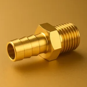 Raccord de tuyau hexagonal en laiton forgé, femelle, égal, 2 pouces, haute pression, finition naturelle, pour gaz, connecteur de buse, quincaillerie - Product Image 1
