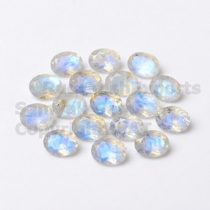 Pierre de lune naturelle de qualité supérieure, bleu feu, taille ovale 7x9mm, gemme facettée, pierre de lune arc-en-ciel en vrac, lot en gros pour la fabrication de bijoux - Product Image 2