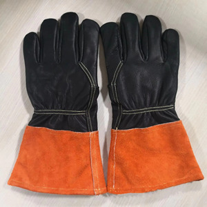 Gants de travail en cuir antidérapants durables avec manchette droite et finition lisse pour une protection confortable des mains à usage général - Product Image 6
