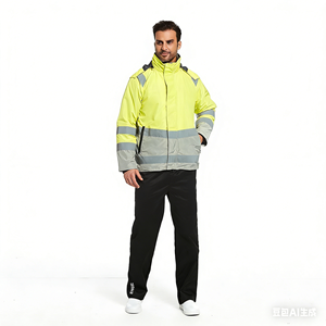Veste de sécurité de travail en polyester imperméable de classe 2 personnalisable pour l'extérieur, prix de gros, veste de sécurité à bas prix, haute qualité - Product Image 3