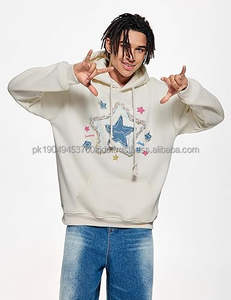 Men's <b>Vintage</b> <b>Oversized</b> Pullover Hoodie Heavyweight 100% Cotton Fleece <b>Sweatshirt</b> Embroidered Solid Pattern XL Size - Product Image 2