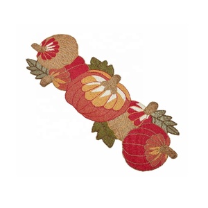 Chemin en verre perlé de style citrouille pour centre de table Buffet Chemin de table Plaque de chargeur Table à manger Chemin en verre perlé - Product Image 1