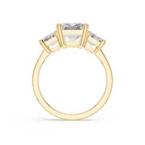 Bague de fiançailles en diamant synthétique de laboratoire taille brillant, couleur E, certifiée EGL, plaqué argent, pour femme, 10 pierres latérales, luxe, mariage - Product Image 6