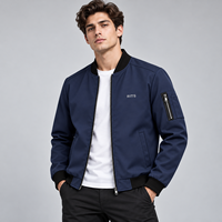 Blouson bomber coupe-vent pour homme, col rond, fermeture éclair, coupe classique, décontracté, automne