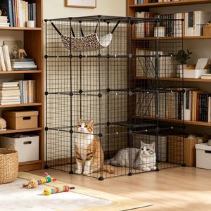 Grande Gabbia per Animali in Metallo con Stampa Animalier per Uso Interno/Esterno - Gabbie per Allevamento XXL/XXXL - Product Image 6