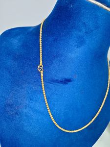 Cadena de Oro Sólido 22K Clásica, Diseño de Cuerda, Oro Amarillo 916 Auténtico con Sello, Joyería de Eslabones Delgados y Trenzados para Hombres y Mujeres - Product Image 3