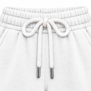 Shorts Blancos de Algodón para Mujer, Cintura Media, Cierre Elástico, Tejido Casual, Corte Regular, Transpirables, Color Sólido - Product Image 5