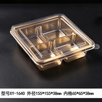 Boîte d'emballage jetable transparente en PET pour gâteaux de riz, contenants à compartiments pour plats à emporter, six, huit ou neuf compartiments disponibles