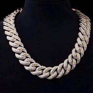 SRADAM HOUSE Luxury Custom 925 Sterling <b>Silver</b> Rose Gold Plated Moissanite Hiphop Tennis Necklace Brilliant Cut Unisex Wedding - Product Image 1