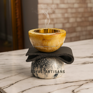 Hermoso quemador Bakhoor con incrustaciones de nácar hecho a mano, soporte de incienso árabe, revestimiento de latón para decoración de regalo de Ramadán Eid - Product Image 3