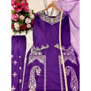 Beau haut-bas et ensemble Dupatta fantaisie pour femmes pour les fêtes - Product Image 3