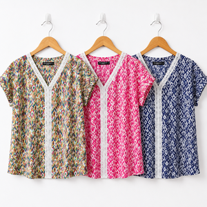 Débardeur tricoté imprimé à col en V et manches courtes pour femme, style décontracté pour l'été - Product Image 6