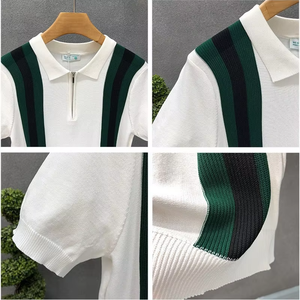 Chemise Polo Homme Tricotée Rayée de Luxe à Manches Courtes et Col Revers – Nouvelle Collection Été de Haute Qualité - Product Image 6