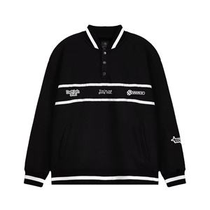 Sweat-shirt à capuche d'hiver décontracté pour hommes avec logo personnalisé en gros Col rugby sérigraphié Motif solide brodé Coupe surdimensionnée - Product Image 1