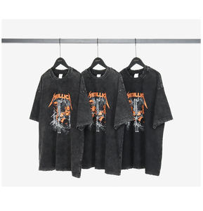 T-shirt Homme Col V Oversize Noir Délavé à l'Acide 100% Coton, Manches Courtes Amples, Personnalisable avec Logo, Qualité Supérieure, Style Vintage - Product Image 4