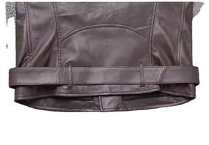 Gilet de motard respirant en cuir PU pour homme, couleur unie, col montant, fermeture éclair, vêtement d'extérieur d'automne, longueur standard, style urbain - Product Image 3