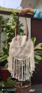 Bolso de mano de algodón moderno a rayas negro y beige, estilo playero, tejido, con asas, para mujer, ideal para el mercado, venta al por mayor - Product Image 6