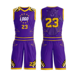 Conjunto de Uniforme de Baloncesto Personalizado Más Vendido, Unisex, Cuello en V, Impresión Sublimada, Secado Rápido, Uniforme Deportivo para Niños, Talla Grande 23 - Product Image 2