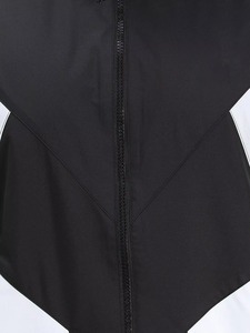 Men's Color Blocked <b>Racer</b> <b>Jacket</b> With Zipper And Pockets Windproof Oversized Fit Black White Blue Polyester Outdoor Wear - Product Image 5
