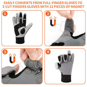 Guantes de Pesca Deportivos sin Dedos, Diseño Nuevo, Personalizables, con Correa de Muñeca Ajustable, Transpirables, de Medio Dedo - Product Image 3