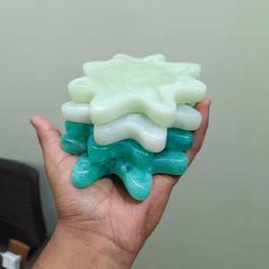 Handmade Classic Eco-Friendly Resin Craft Floral Splash Coaster Set Luxury Marble Effect Drink <b>Mats</b> for Home Office Dining Decor - Product Image 1