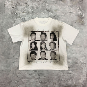 T-shirts à succès : T-shirt graphique personnalisé effet délavé, style streetwear vintage, coupe oversize, conception d'impression OEM/ODM pour t-shirt de marque - Product Image 1