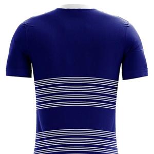 Ensemble de maillots de football personnalisés sublimés pour hommes, bleu marine, manches courtes, 100% polyester, évacuation de l'humidité, coupe régulière, taille adulte, été - Product Image 5
