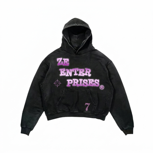 Premium Men's Oversized Pullover <b>Hoodie</b> 400 GSM Cotton Brushed Fleece Print Olive <b>Gothic</b> Chenille Rhinestone Custom Logo OEM - Product Image 2