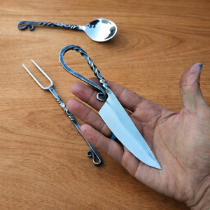 Cuchillos de Chef Medievales Forjados a Mano de Acero al Carbono de Alto Brillo, Ambidiestros, Aptos para Lavavajillas, Juego de Cuchillos de Cocina, Personalizables OEM/ODM - Product Image 3