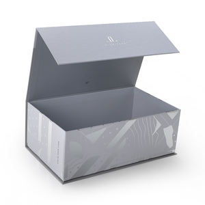 Haute qualité Logo personnalisé Rectangle papier magnétique boîte gris cosmétique Mailer cadeau UV avantage feuille gaufrage pour maquillage imprimé - Product Image 1