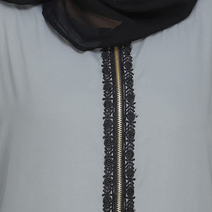 New 2026 Crepe <b>Chiffon</b> Hooded Abaya Hijab Attached <b>Scarf</b> Pockets Muslim Cute Modest Breathable Simple A-Line Dress Women - Product Image 5