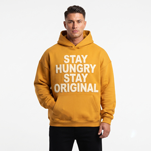 Winter Style Fashion Boxy Hoodie Mens 100% Cotton Heavy Fleece Boxy Hoodie Men Drop Shoulder Puff Printing Hoodies Men's - Product Image 1