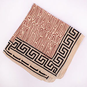 Bandana carrée en coton écologique, style Bagaru, imprimée à la main, unisexe, respirante, à nouer autour du cou ou sur la tête - Product Image 6