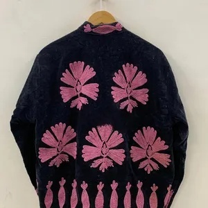 Bulk Order Handmade Suzani Velvet Jacket Embroidered Boho Ethnic <b>Coat</b> Custom Design Manufacturer - Product Image 2