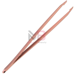 Pinzas de Cejas de Acero Inoxidable de Calidad Profesional, Personalizadas, Chapadas en Oro Rosa con Puntas Inclinadas para Uso Estético de Lujo - Product Image 5