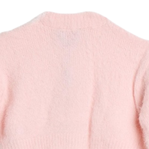 Cardigan en tricot doux rose pâle pour bébé avec boutons décoratifs, pull à manches longues pour nouveau-né, nourrisson et tout-petit - Product Image 5