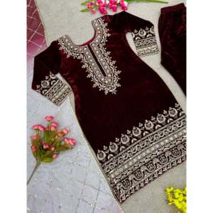 Conjunto de traje de fiesta de diseñador para mujer Top-Bottom y Dupatta para un aspecto elegante - Product Image 4