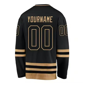Maillot de hockey sur glace personnalisé, uniforme d'équipe de hockey par sublimation, vêtements de sport en gros, OEM ODM, maillot de hockey à col en V, manches longues en mesh - Product Image 5
