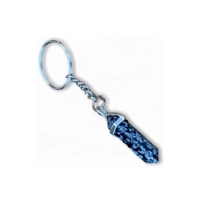 High Quality Crystal Keychain Stone Snowflake Obsidian Crystal Pencil <b>key</b> chain natural Stone bead Healing <b>Key</b> Holder Gift Women - Product Image 1