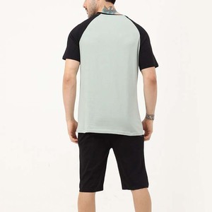 Conjunto de Camiseta de Manga Corta y Pantalones Cortos de Punto de Color Sólido para Hombre, Amarillo, Ropa Casual de Verano, Nuevo 2026 - Product Image 2