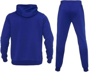 Conjunto Deportivo Informal para Hombre, Sudadera con Capucha Azul y Pantalones Jogger con Cierre Completo, Corte Regular, Material de Poliéster, Ropa de Otoño - Product Image 2