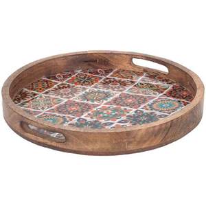 Élégant plateau de service en bois émaillé pour la maison, la cuisine, les moments de thé et de café, les repas, l'hôtellerie, avec un revêtement lisse de qualité supérieure fait main. - Product Image 3