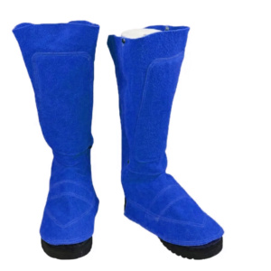 Veste de protection pour les jambes en cuir de vachette pleine fleur de qualité supérieure, résistante, certifiée CE, protection contre le feu, anti-chaleur 1000°C - Product Image 2