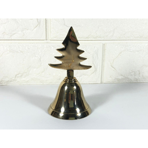 Campanas Colgantes de Metal Estilo Vintage en Latón Antiguo, Campanas Decorativas Hechas a Mano con Forma de Árbol de Navidad - Product Image 3