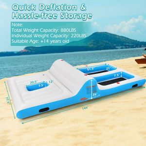 Lettino Gonfiabile Galleggiante per 4 Persone con Pompa Elettrica da 130W, Materassino Portatile in PVC per Mare e Acqua - Product Image 4