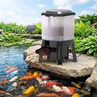 Distributeur automatique de nourriture pour poissons solaire de haute qualité et durable avec écran LCD, capacité 6L/12L, utilisation en extérieur, design luxueux