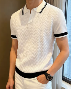 Polo à manches courtes en tricot pour homme, pull, t-shirt, vêtements pour homme, promotion, t-shirt pour homme - Product Image 6