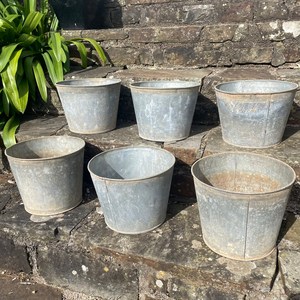 Cubo de hierro antiguo hecho a mano, maceta galvanizada, precio económico desde India, cubo galvanizado para plantas - Product Image 1