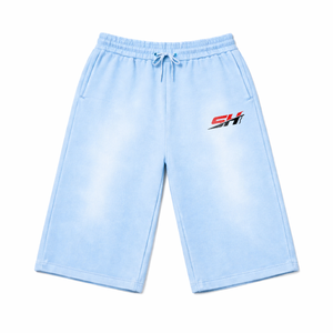 Heavyweight Mens Acid Washed Shorts Vintage Blanks Premium 100% Cotton Material Custom Logo Men Casual Washed Shorts - Product Image 1