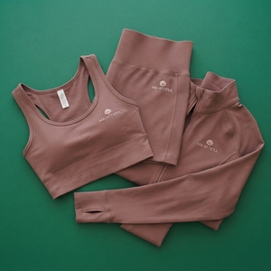 Women Dusty Rose Yoga Set Sports Bra Biker Shorts Zip Up <b>Jacket</b> Gym Fitness <b>Workout</b> Activewear Three Piece Set - Product Image 6